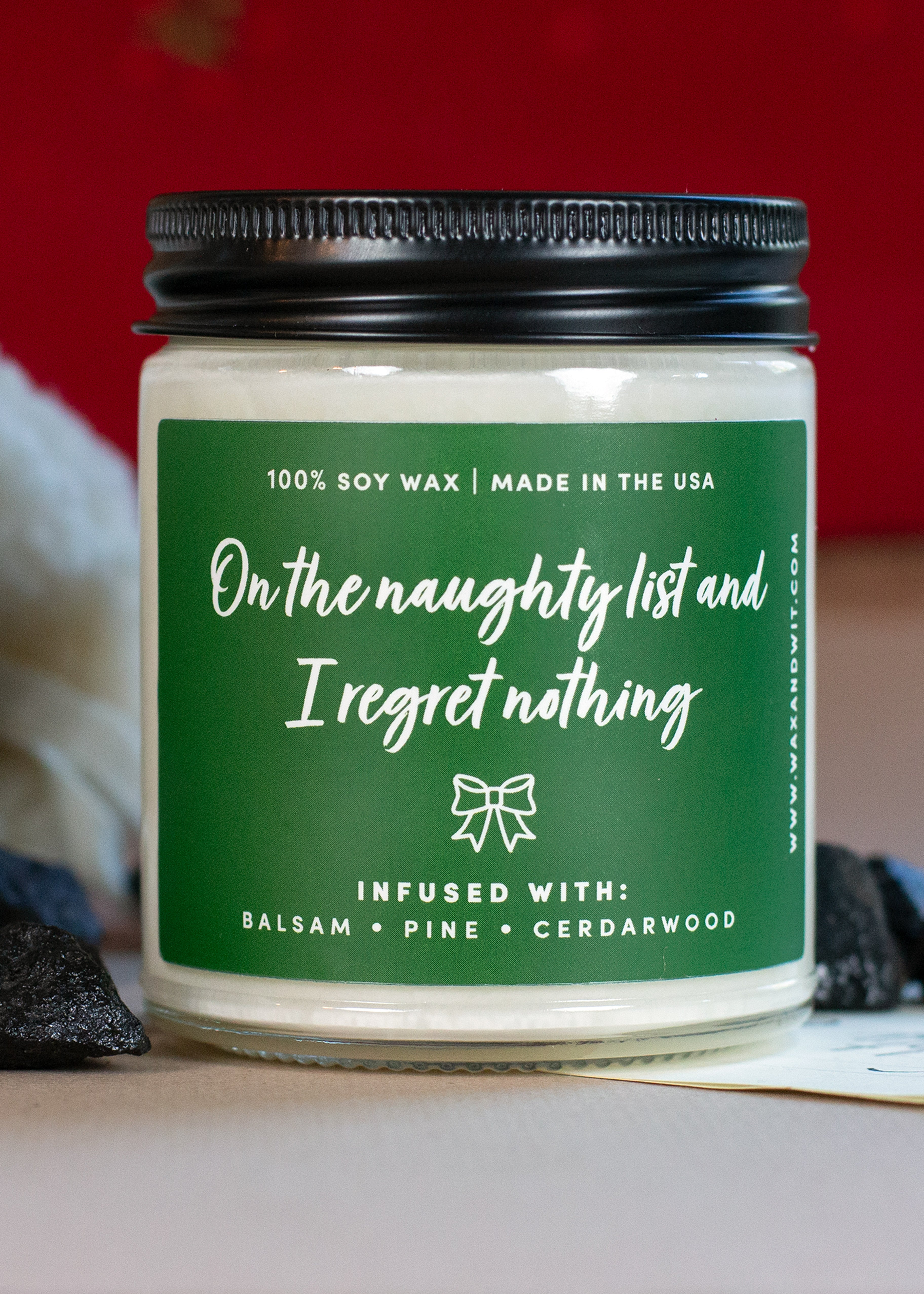 Wax & Wit 9oz Holiday Scented Soy Candles - Infused with Balsam