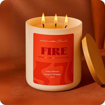FABULOUS FLAMING FIRE ELEMENT 3 WICK CANDLE