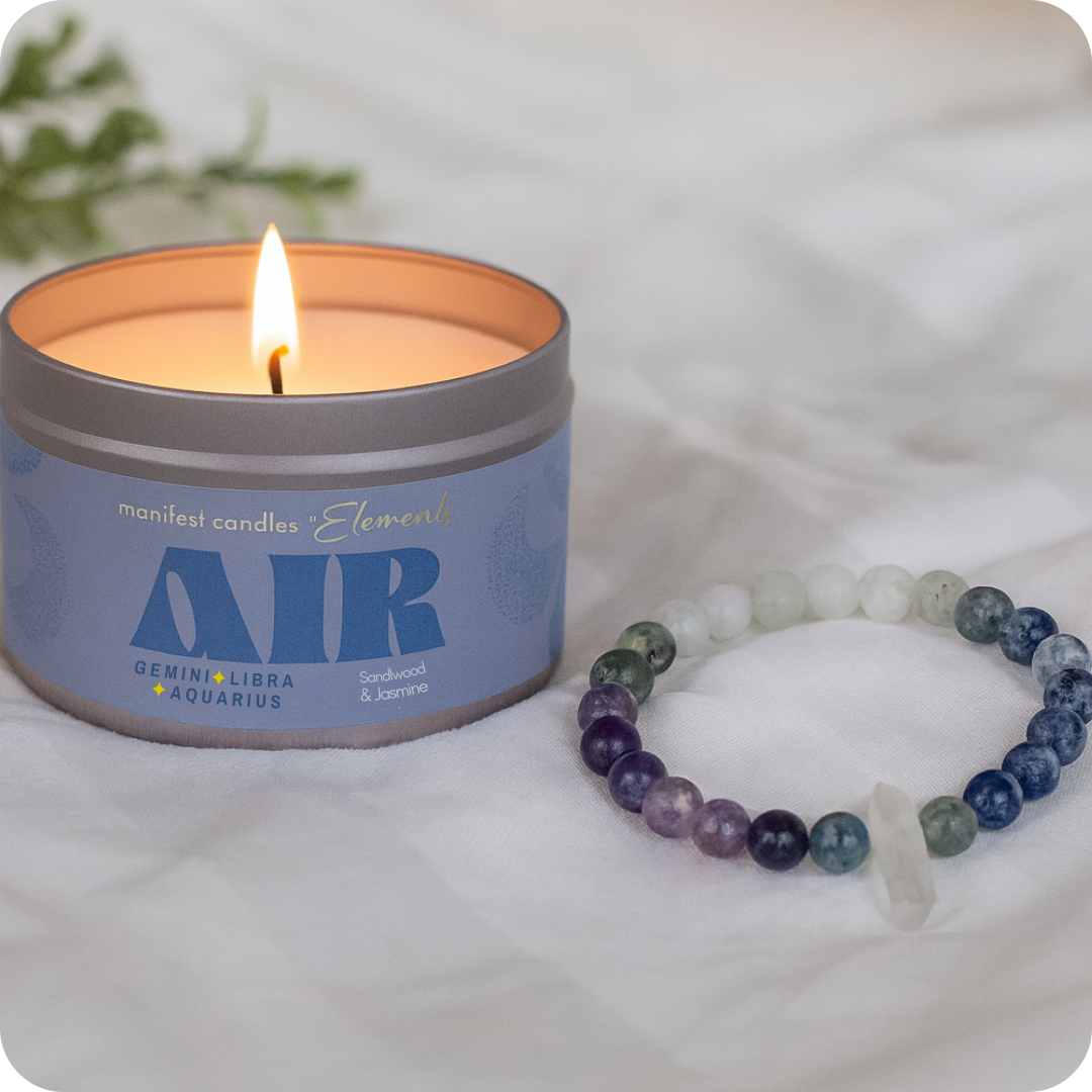 BREEZY BRILLIANCE AIR ELEMENT CANDLE + CRYSTAL BRACELET  