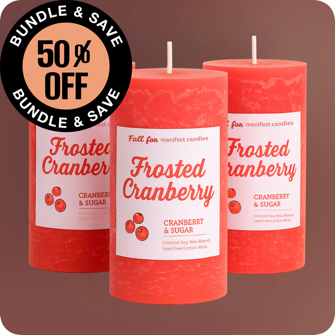 Frosted Cranberry 3 Pack Pillar Bundle