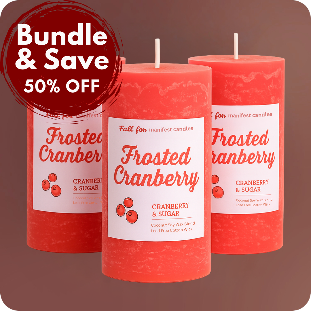 Frosted Cranberry 3 Pack Pillar Bundle