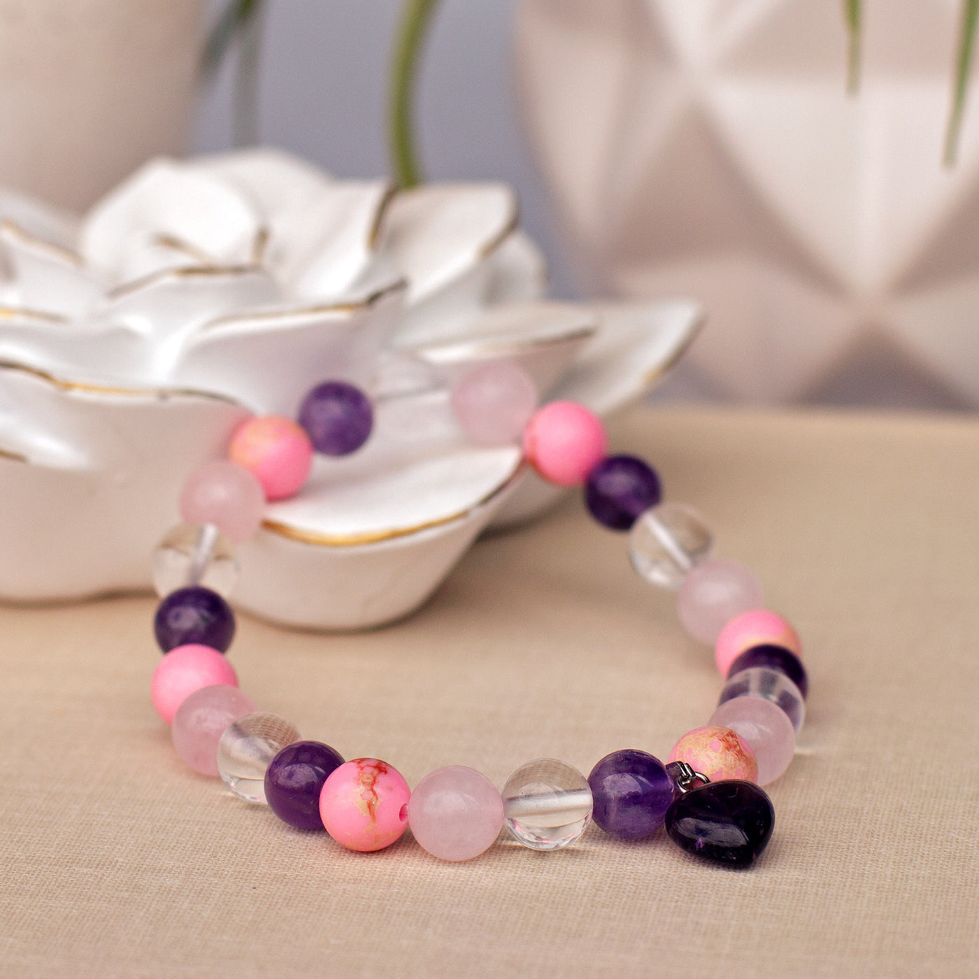 Manifest Healing & Clarity Candle + Crystal Bracelet